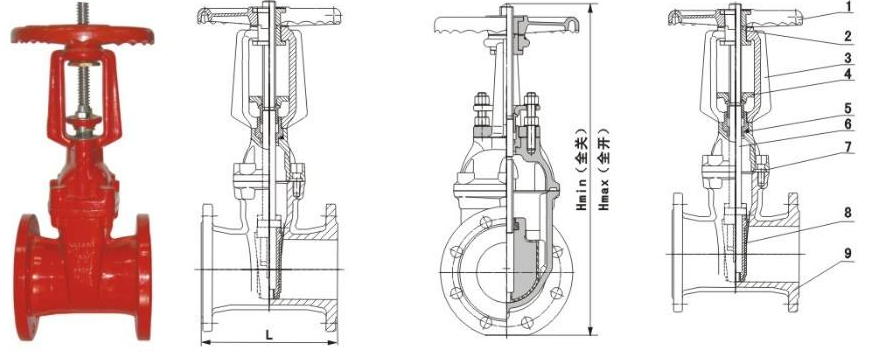 Z45X、Z41X消防專用信號(hào)閘閥結(jié)構(gòu)圖