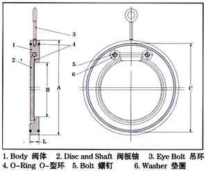 對(duì)夾薄型止回閥結(jié)構(gòu)圖