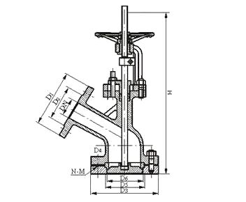 HG5手動(dòng)上展式放料閥結(jié)構(gòu)圖