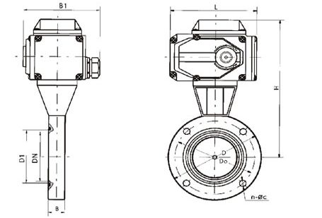 GID型電動高真空蝶閥結(jié)構(gòu)圖
